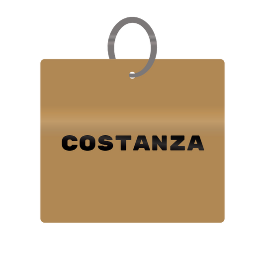 Keychain Engraved with Costanza MDF 4cm x 4cm x 3mm