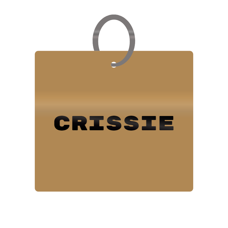 Keychain Engraved with Crissie MDF 4cm x 4cm x 3mm