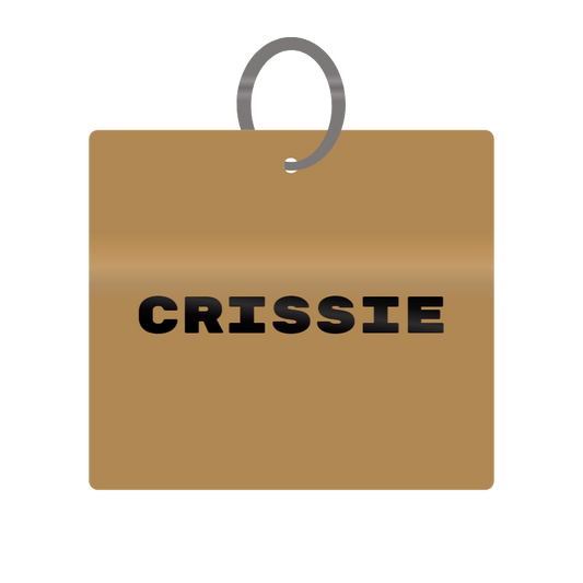 Keychain Engraved with Crissie MDF 4cm x 4cm x 3mm