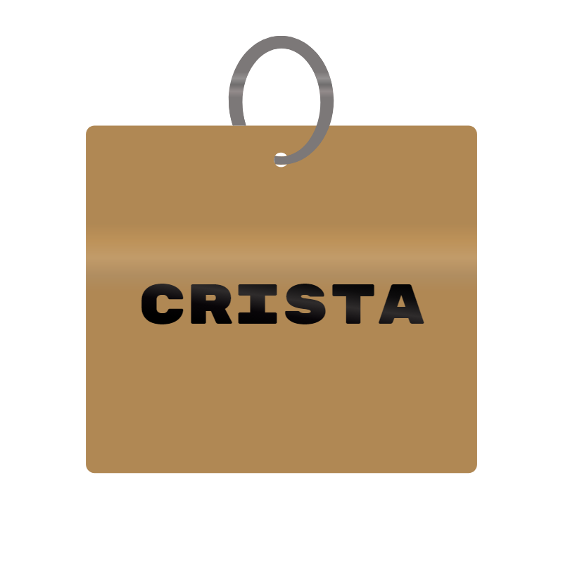 Keychain Engraved with Crista MDF 4cm x 4cm x 3mm