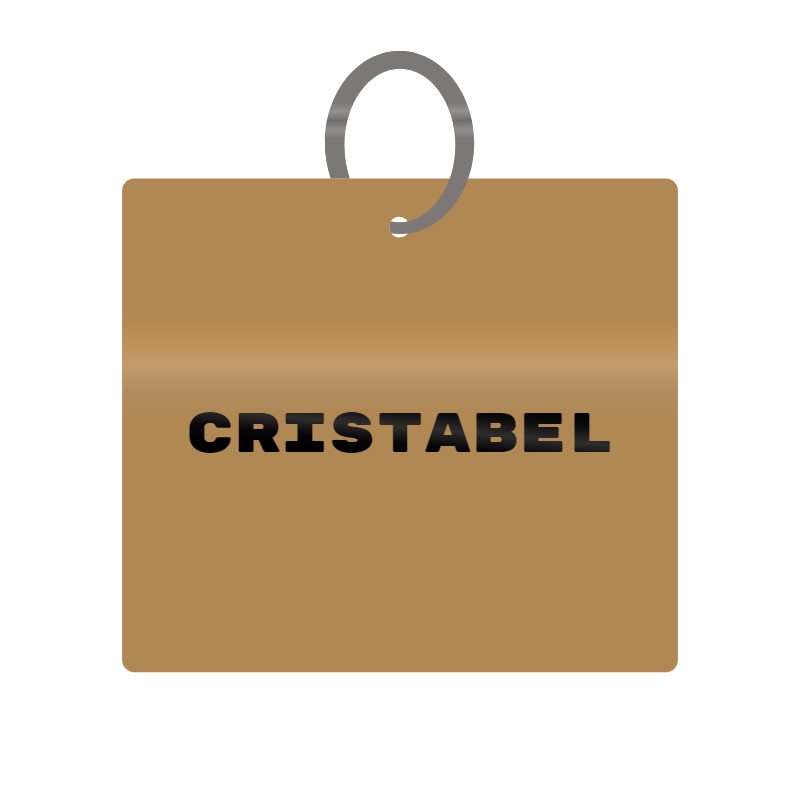 Keychain Engraved with Cristabel MDF 4cm x 4cm x 3mm