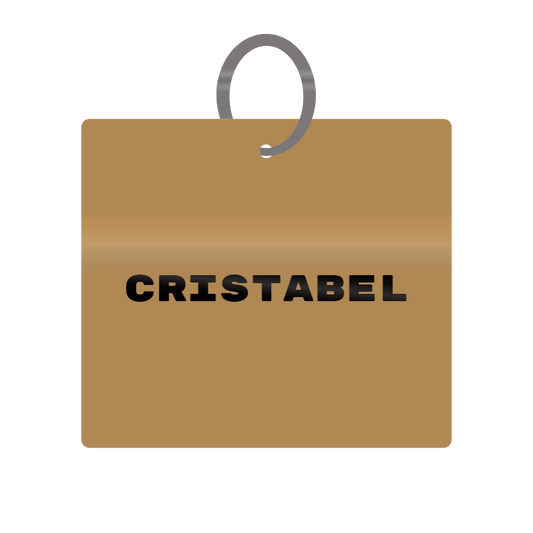 Keychain Engraved with Cristabel MDF 4cm x 4cm x 3mm