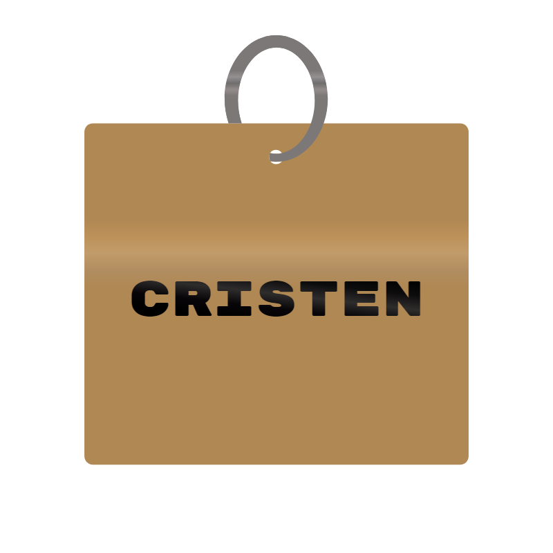 Keychain Engraved with Cristen MDF 4cm x 4cm x 3mm