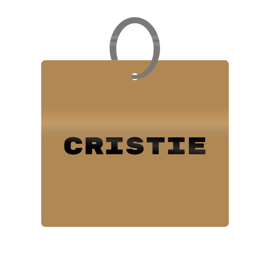 Keychain Engraved with Cristie MDF 4cm x 4cm x 3mm