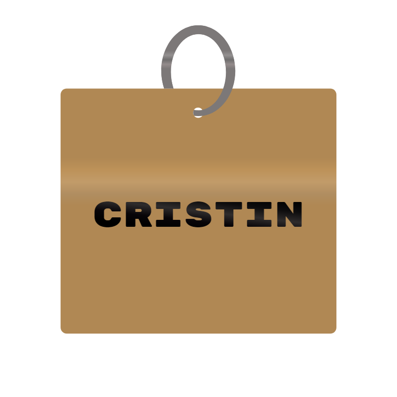 Keychain Engraved with Cristin MDF 4cm x 4cm x 3mm