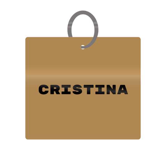 Keychain Engraved with Cristina MDF 4cm x 4cm x 3mm