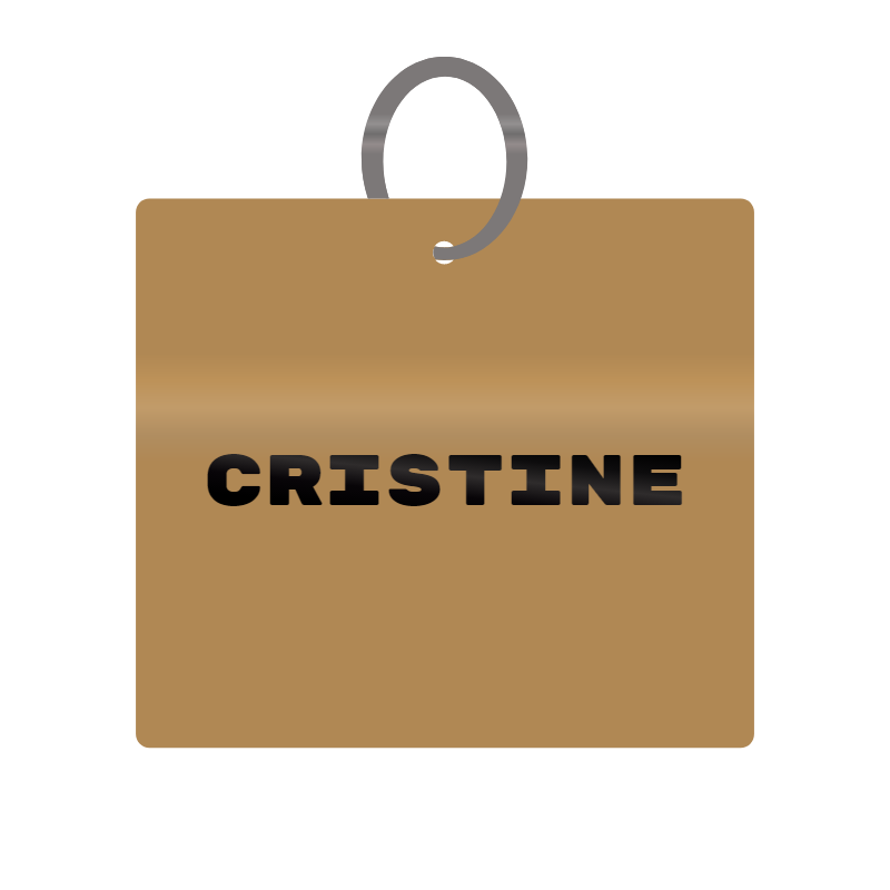 Keychain Engraved with Cristine MDF 4cm x 4cm x 3mm