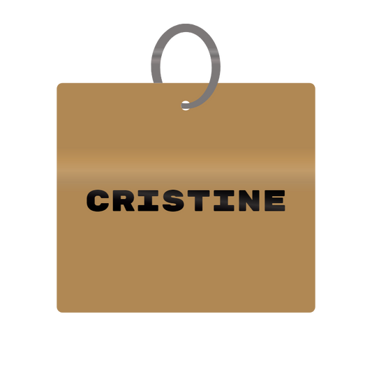 Keychain Engraved with Cristine MDF 4cm x 4cm x 3mm