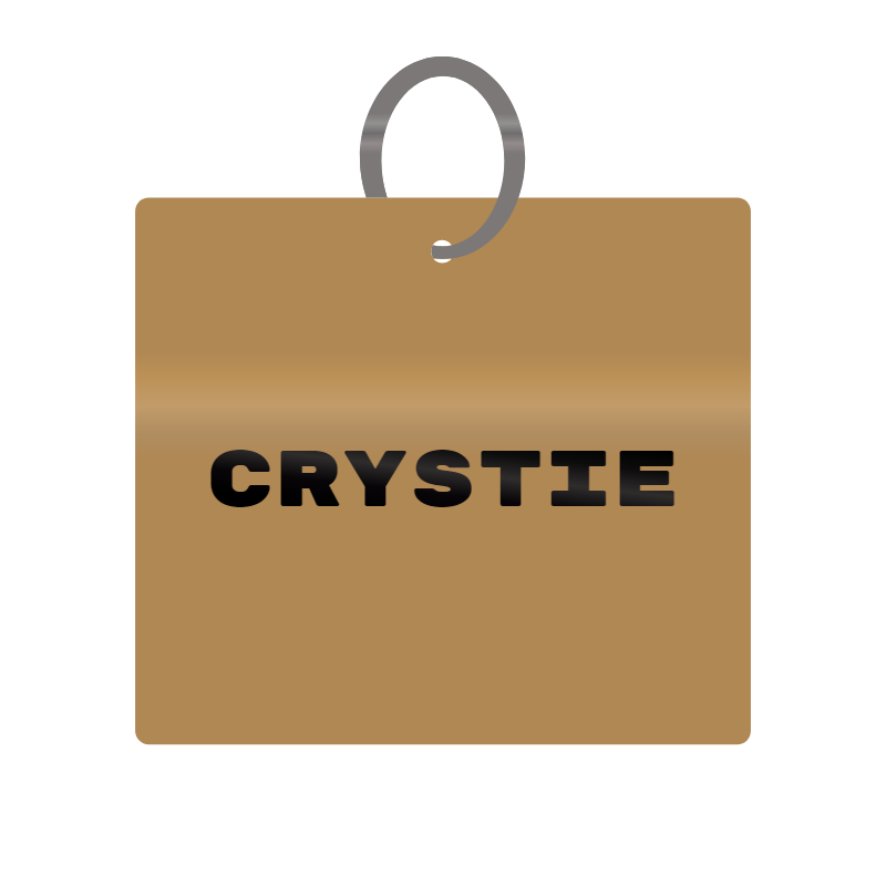 Keychain Engraved with Crystie MDF 4cm x 4cm x 3mm