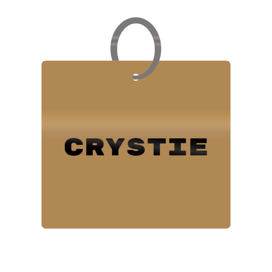 Keychain Engraved with Crystie MDF 4cm x 4cm x 3mm