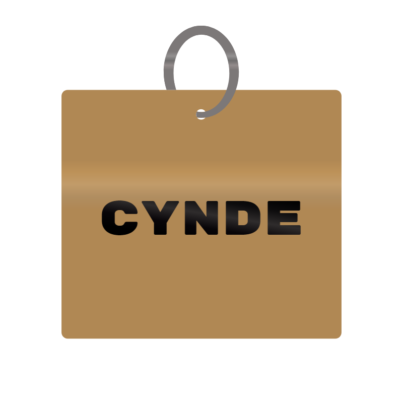 Keychain Engraved with Cynde MDF 4cm x 4cm x 3mm