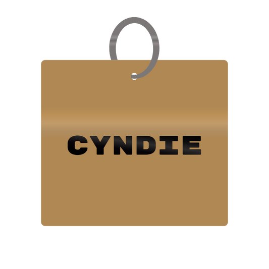 Keychain Engraved with Cyndie MDF 4cm x 4cm x 3mm