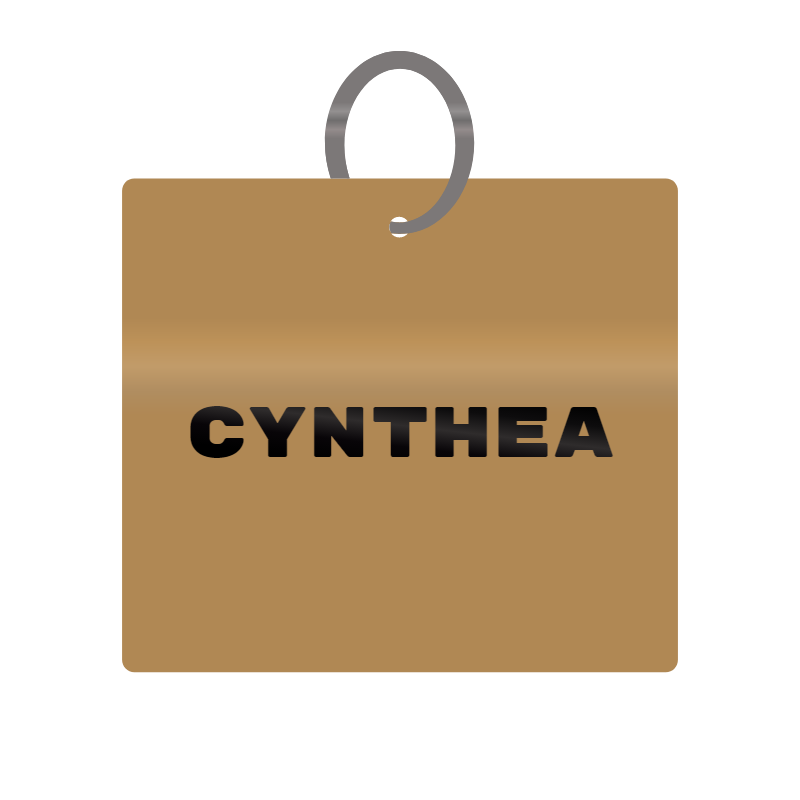 Keychain Engraved with Cynthea MDF 4cm x 4cm x 3mm