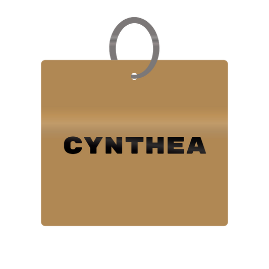 Keychain Engraved with Cynthea MDF 4cm x 4cm x 3mm