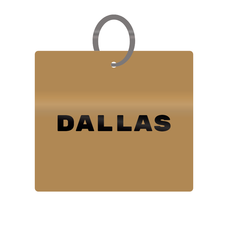 Keychain Engraved with Dallas MDF 4cm x 4cm x 3mm