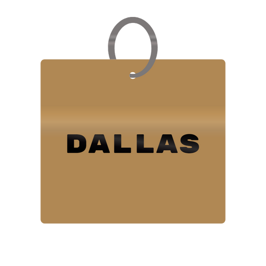 Keychain Engraved with Dallas MDF 4cm x 4cm x 3mm