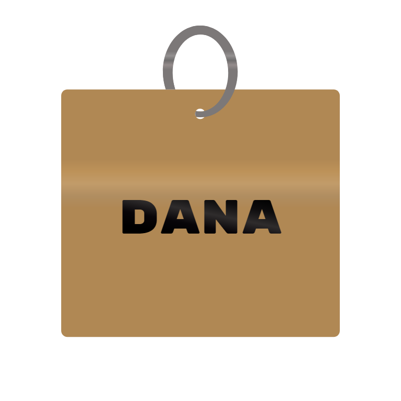 Keychain Engraved with Dana MDF 4cm x 4cm x 3mm