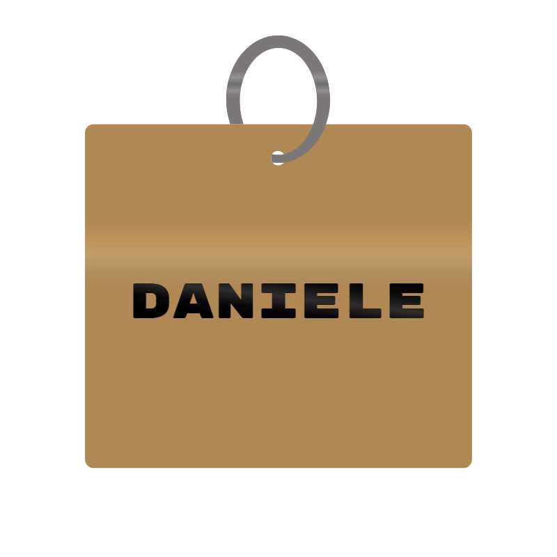 Keychain Engraved with Daniele MDF 4cm x 4cm x 3mm