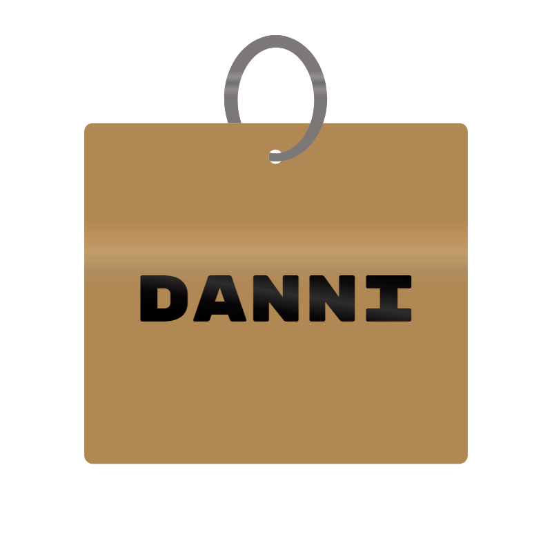 Keychain Engraved with Danni MDF 4cm x 4cm x 3mm