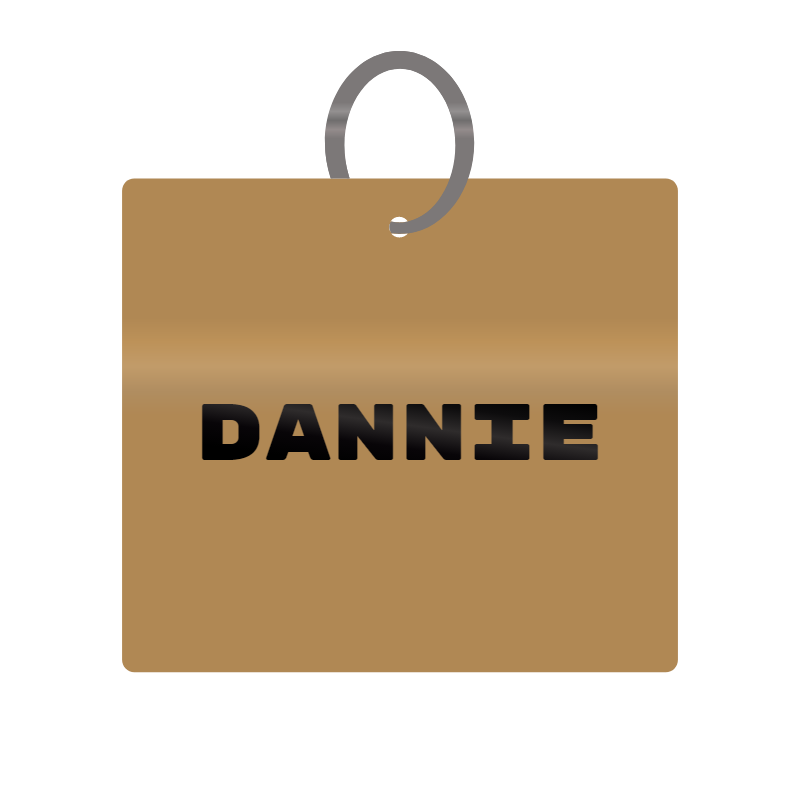 Keychain Engraved with Dannie MDF 4cm x 4cm x 3mm