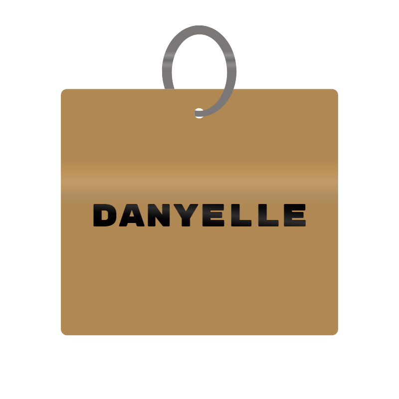 Keychain Engraved with Danyelle MDF 4cm x 4cm x 3mm