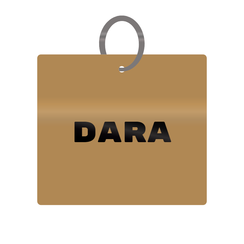 Keychain Engraved with Dara MDF 4cm x 4cm x 3mm