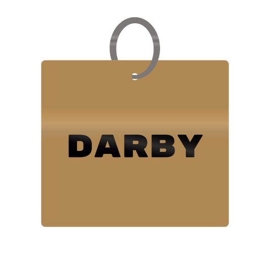 Keychain Engraved with Darby MDF 4cm x 4cm x 3mm