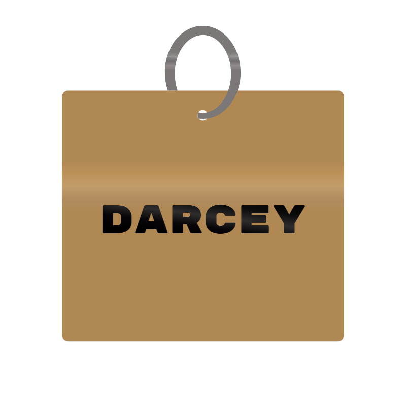 Keychain Engraved with Darcey MDF 4cm x 4cm x 3mm