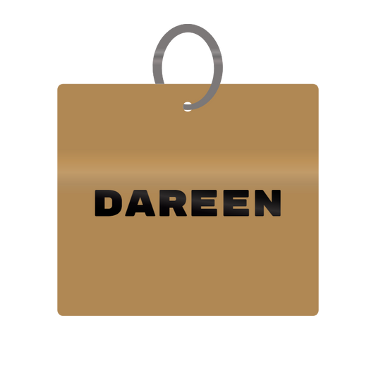 Keychain Engraved with Dareen MDF 4cm x 4cm x 3mm