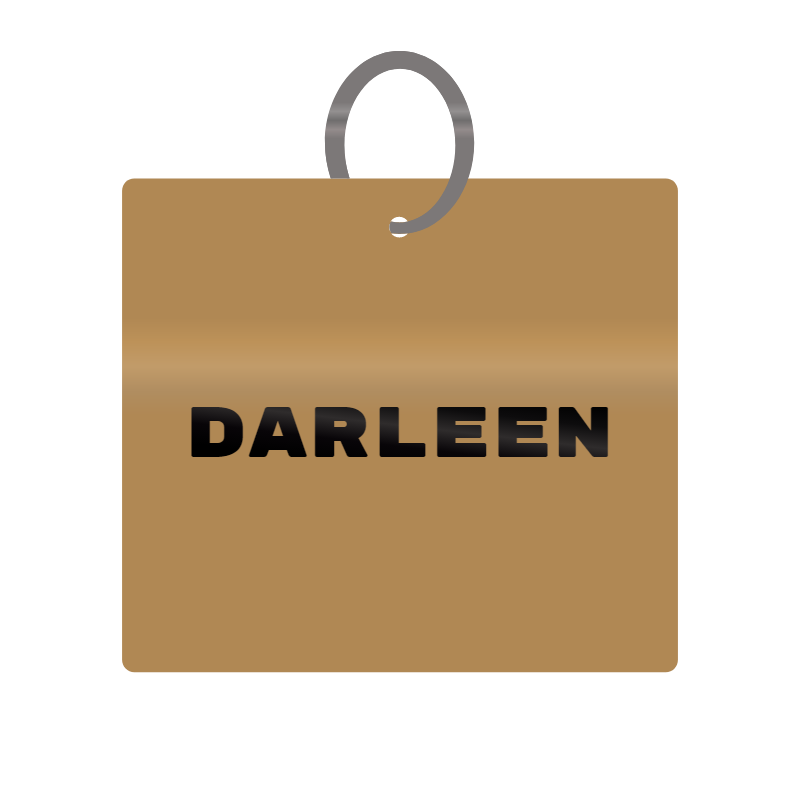 Keychain Engraved with Darleen MDF 4cm x 4cm x 3mm