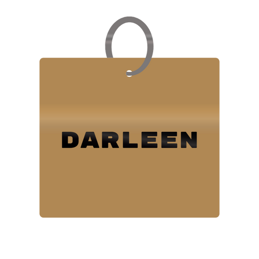 Keychain Engraved with Darleen MDF 4cm x 4cm x 3mm