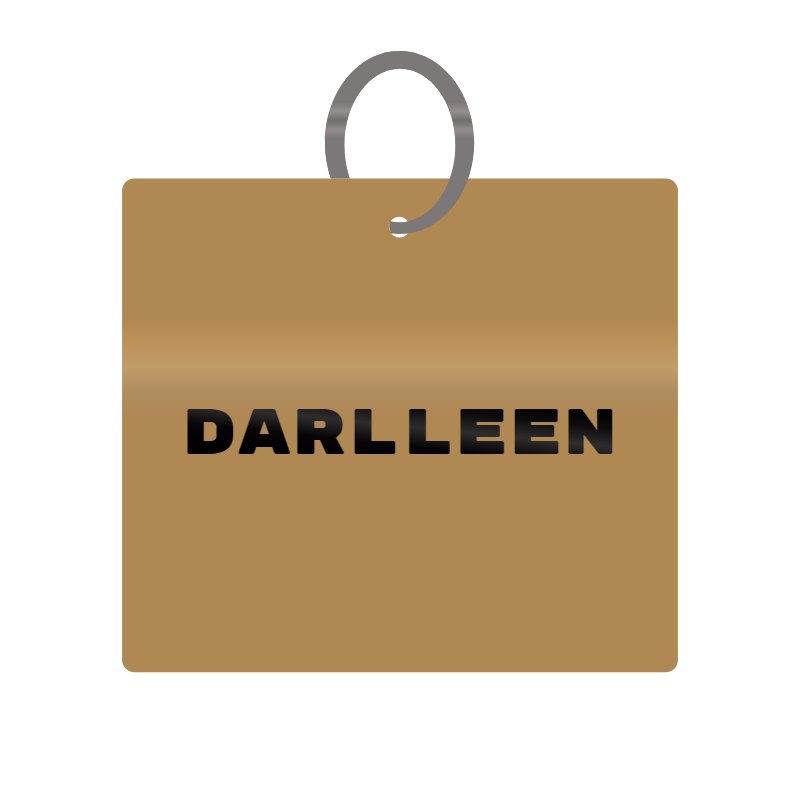 Keychain Engraved with Darlleen MDF 4cm x 4cm x 3mm