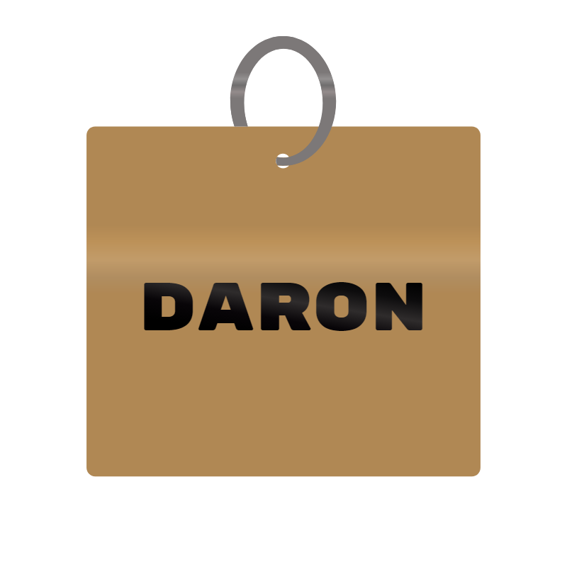 Keychain Engraved with Daron MDF 4cm x 4cm x 3mm