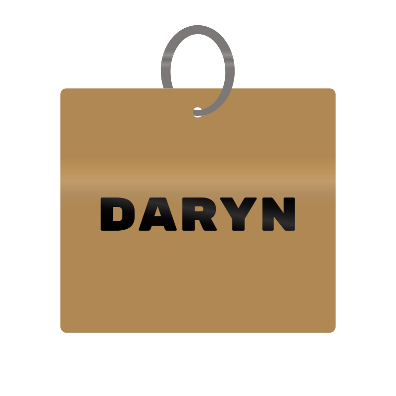 Keychain Engraved with Daryn MDF 4cm x 4cm x 3mm