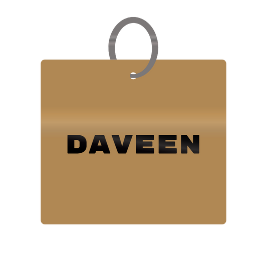 Keychain Engraved with Daveen MDF 4cm x 4cm x 3mm