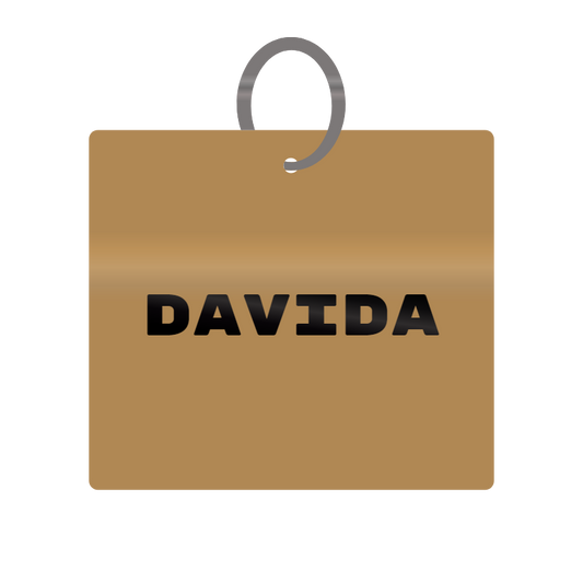 Keychain Engraved with Davida MDF 4cm x 4cm x 3mm