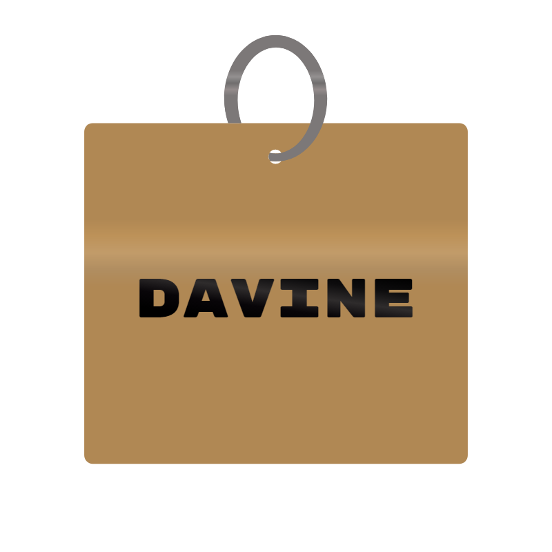 Keychain Engraved with Davine MDF 4cm x 4cm x 3mm