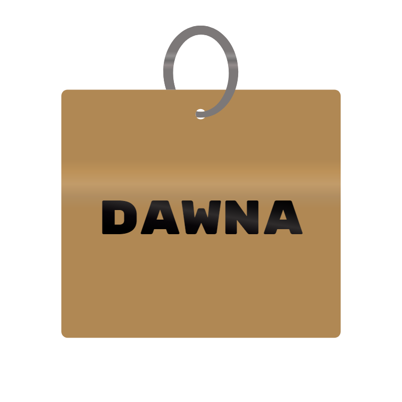 Keychain Engraved with Dawna MDF 4cm x 4cm x 3mm