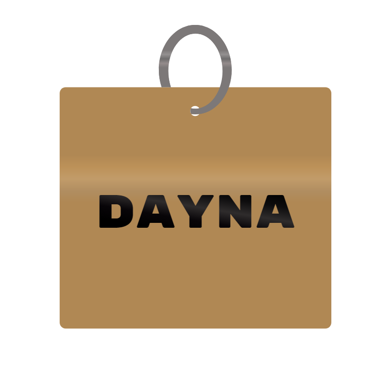 Keychain Engraved with Dayna MDF 4cm x 4cm x 3mm