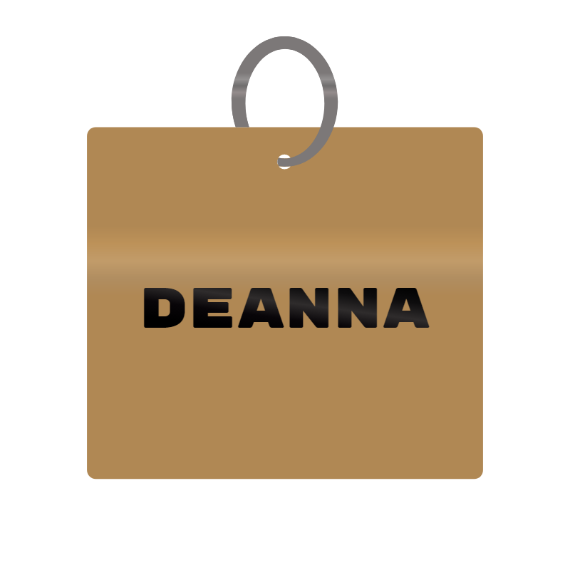 Keychain Engraved with Deanna MDF 4cm x 4cm x 3mm