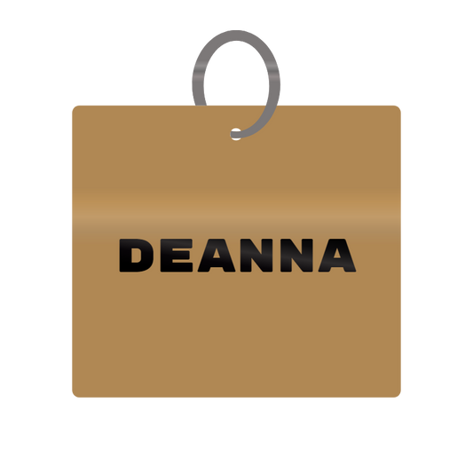 Keychain Engraved with Deanna MDF 4cm x 4cm x 3mm