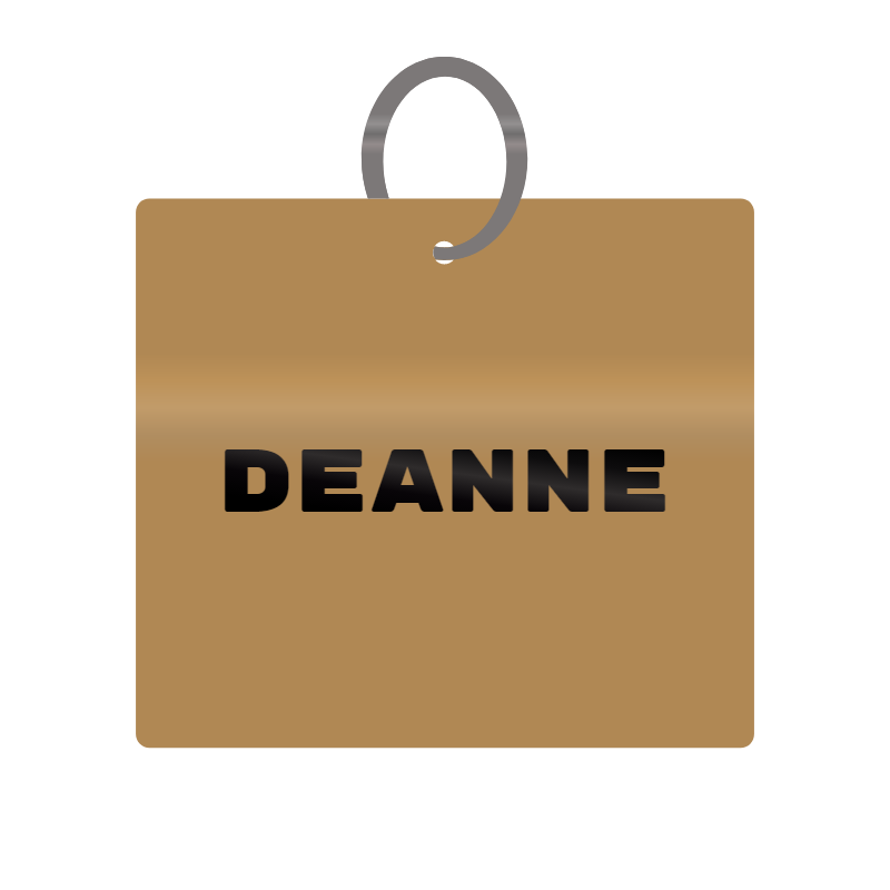 Keychain Engraved with Deanne MDF 4cm x 4cm x 3mm