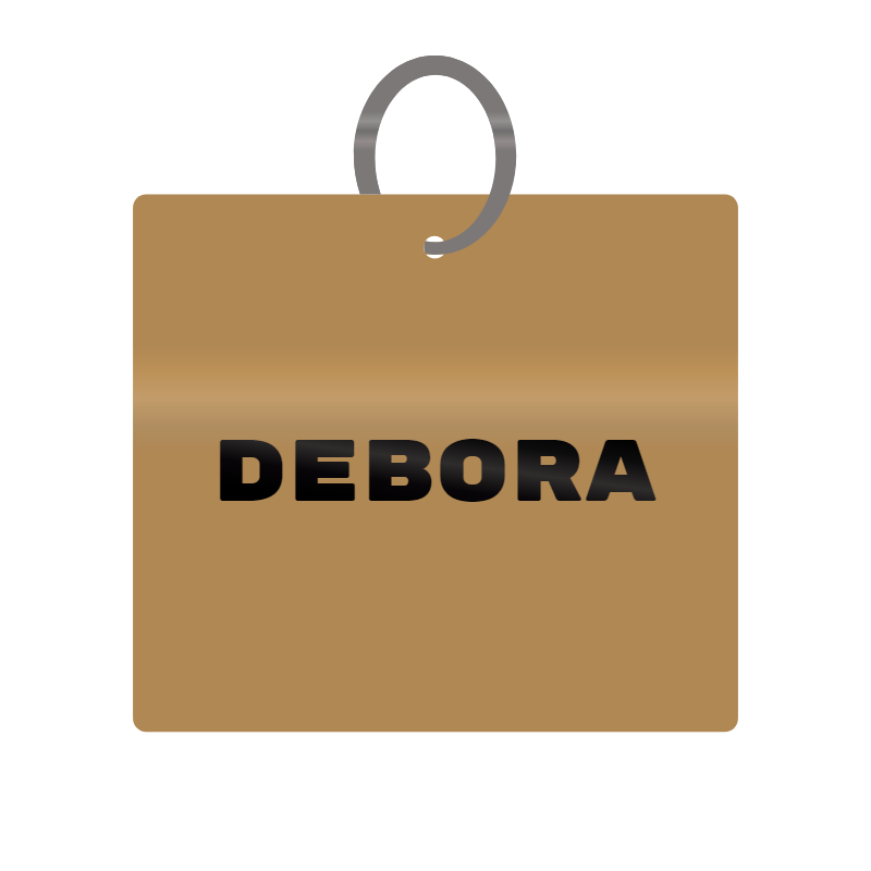 Keychain Engraved with Debora MDF 4cm x 4cm x 3mm