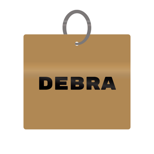 Keychain Engraved with Debra MDF 4cm x 4cm x 3mm