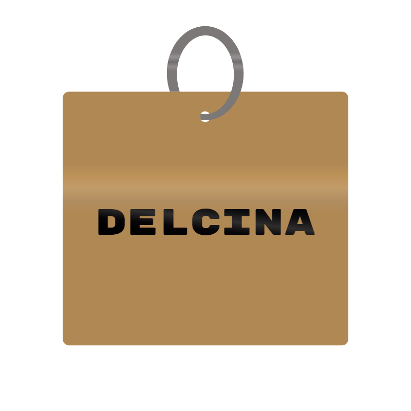 Keychain Engraved with Delcina MDF 4cm x 4cm x 3mm