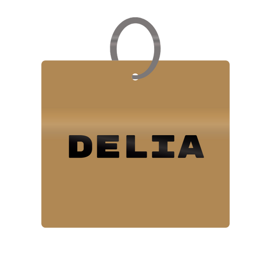 Keychain Engraved with Delia MDF 4cm x 4cm x 3mm