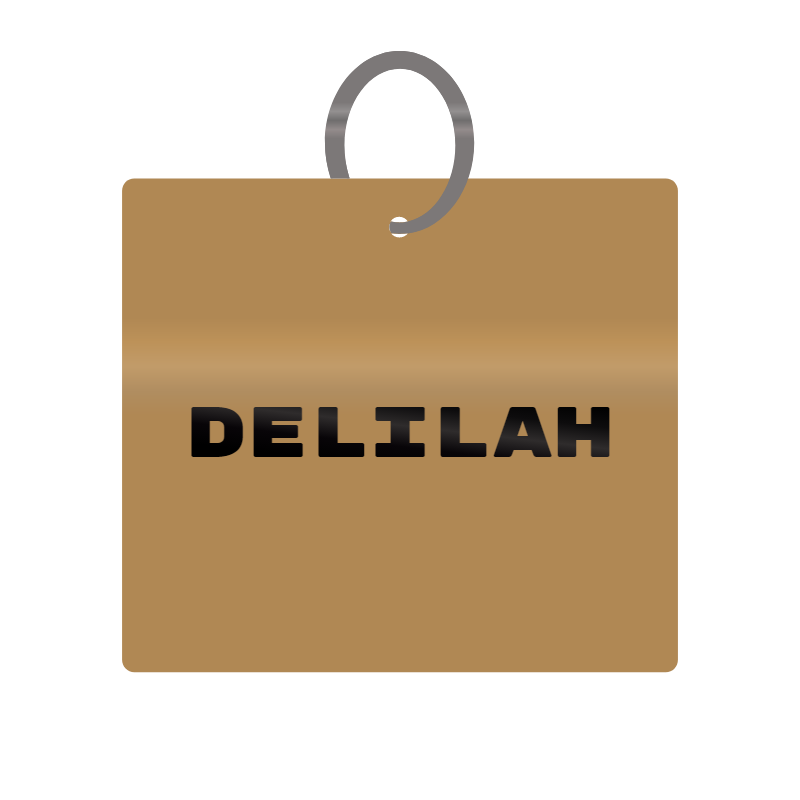 Keychain Engraved with Delilah MDF 4cm x 4cm x 3mm