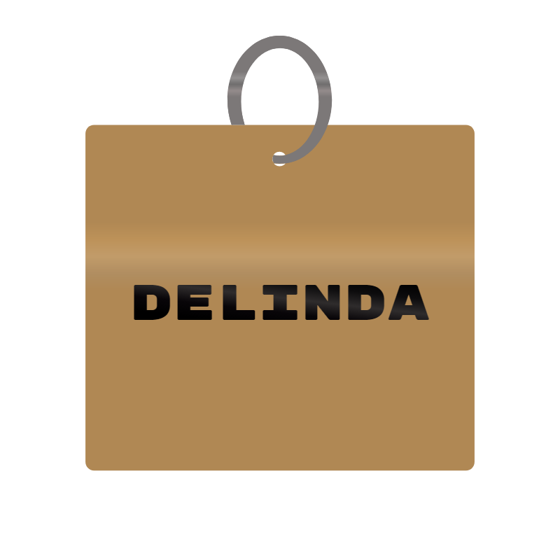 Keychain Engraved with Delinda MDF 4cm x 4cm x 3mm