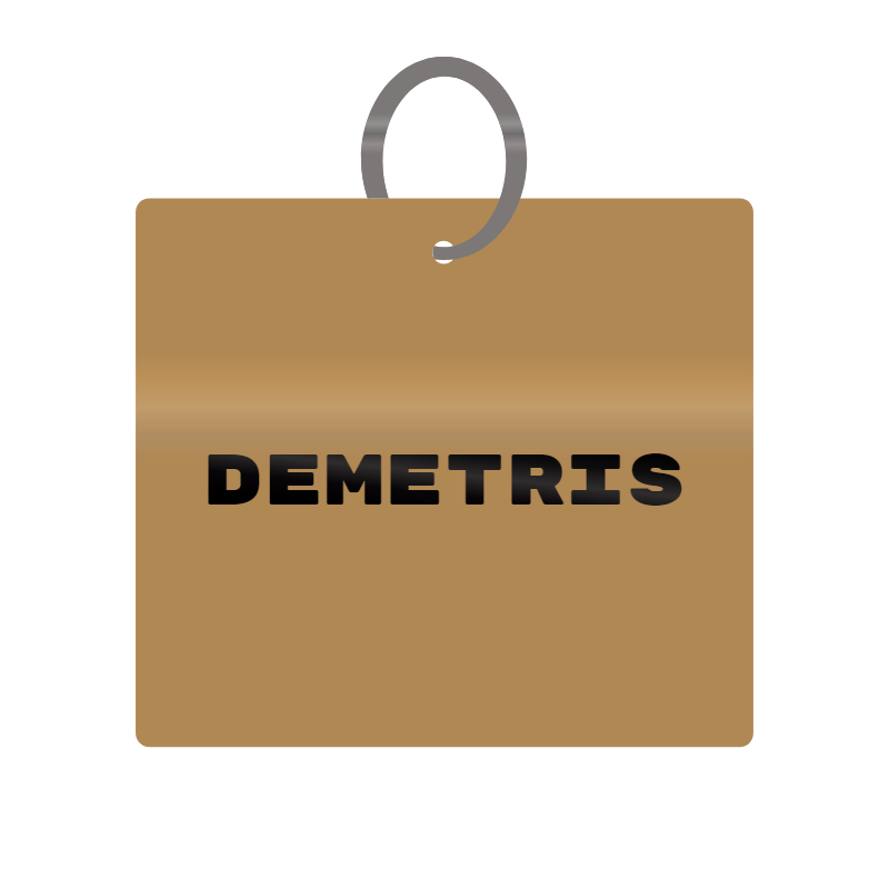 Keychain Engraved with Demetris MDF 4cm x 4cm x 3mm