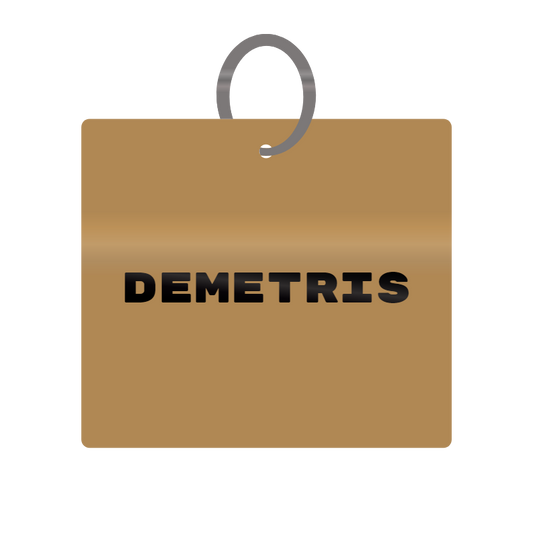 Keychain Engraved with Demetris MDF 4cm x 4cm x 3mm